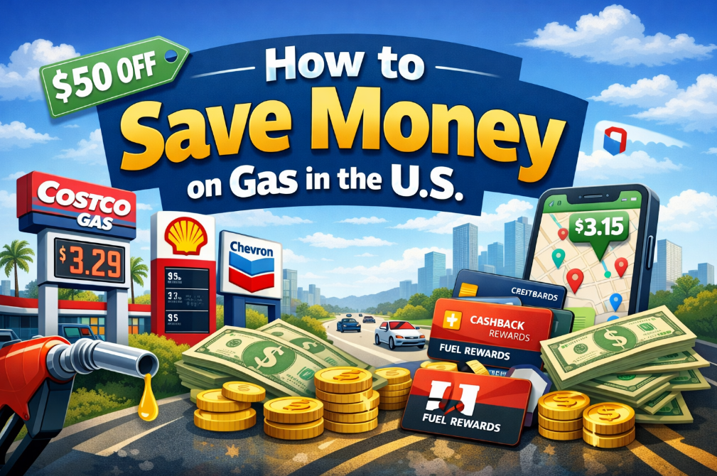 How to Save Money on Gas in the U.S. (2026 Guide): Apps, Credit Cards, Rewards & Insider Tips