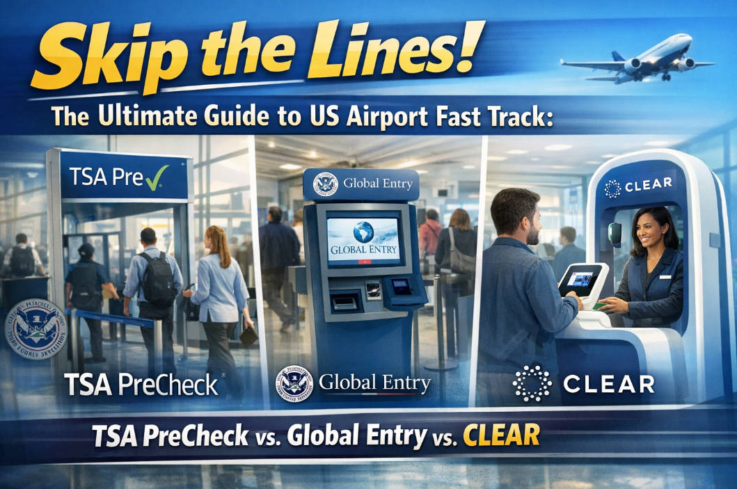 Skip the Lines! The Ultimate Guide to US Airport Fast Track: TSA PreCheck vs. Global Entry vs. CLEAR (Costs, Application Steps & Real Experiences)