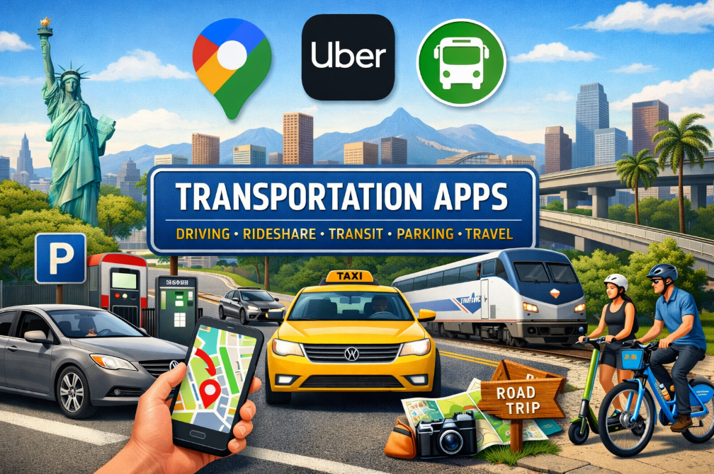 US 2026 Transportation App Guide: Best Apps for Driving, Rideshare, Public Transit, Parking & Intercity Travel