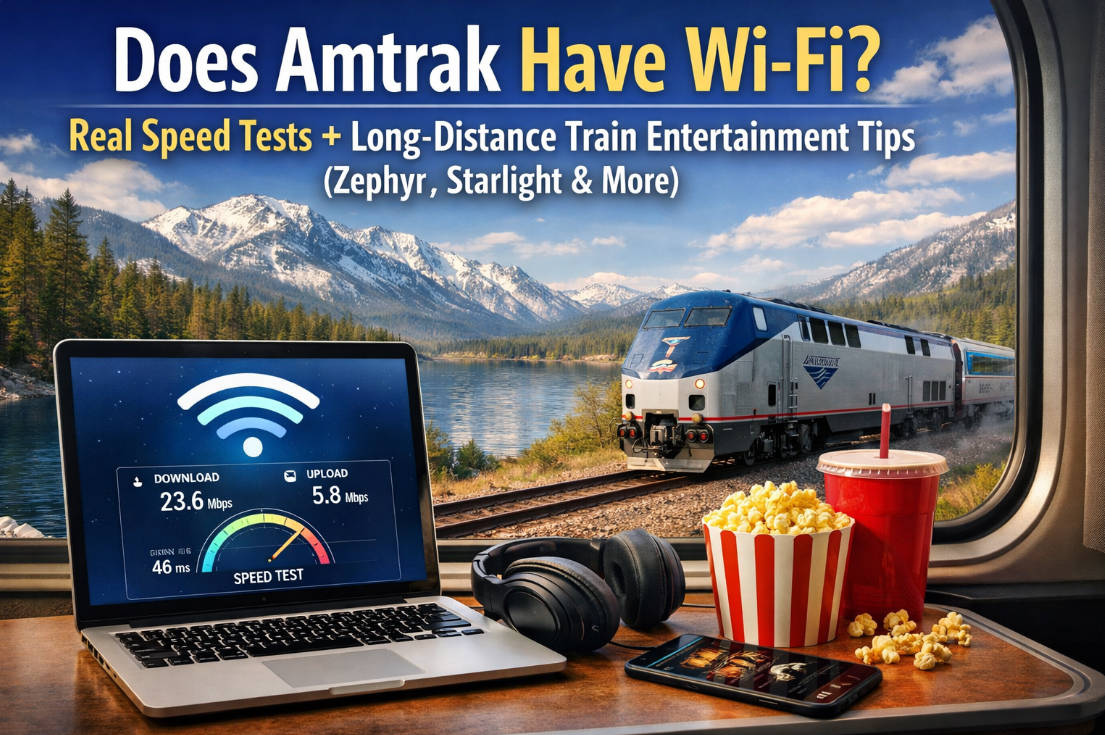 Does Amtrak Have Wi-Fi in 2026?  Real Speed Tests + Long-Distance Train Entertainment Tips (Zephyr, Starlight & More)