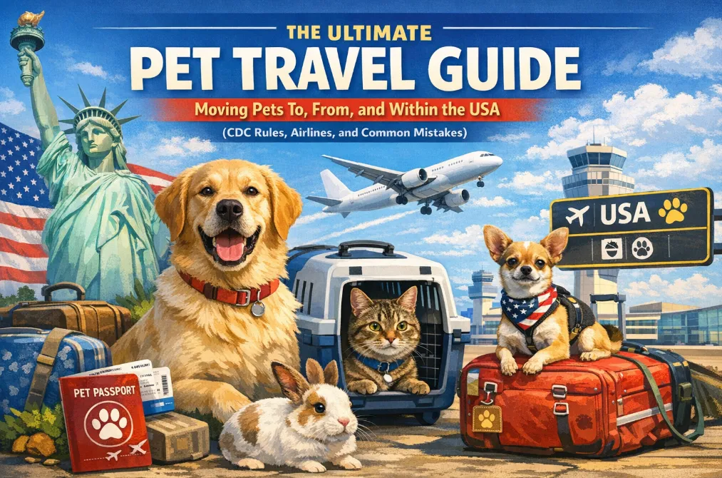 The Ultimate 2026 Pet Travel Guide: Moving Pets To, From, and Within the USA (CDC Rules, Airlines, and Common Mistakes)