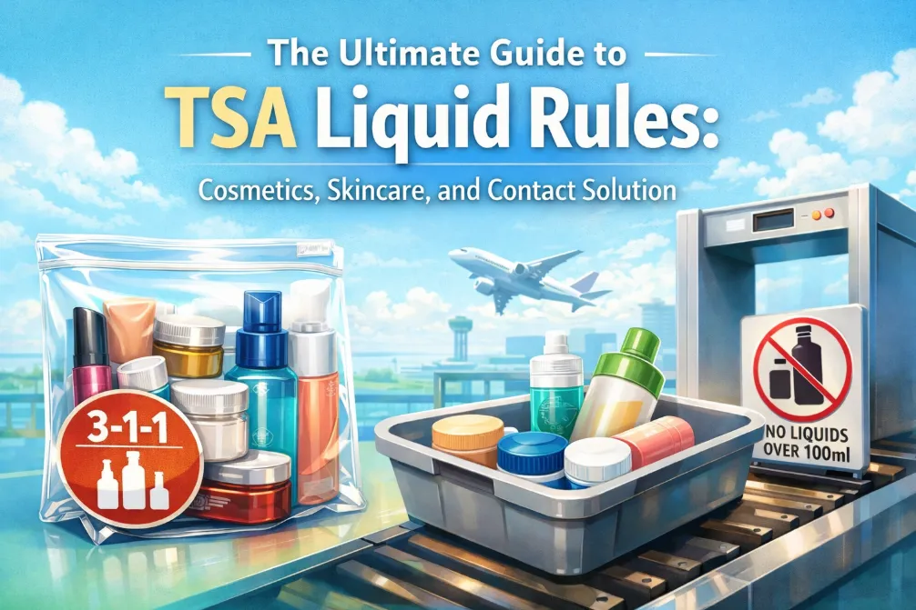 TSA Liquid Rules for Cosmetics, Skincare & Contact Lens Solution (2026 Guide)