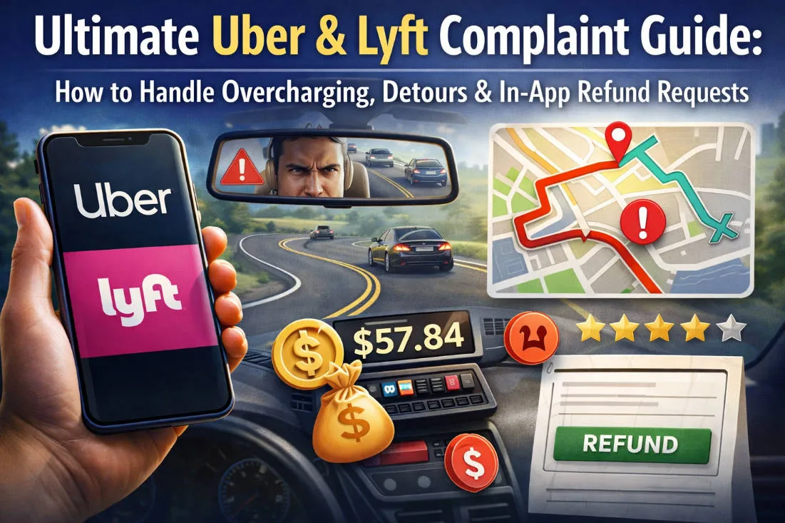 2026 Ultimate Uber & Lyft Complaint Guide: How to Handle Overcharging, Detours & In-App Refund Requests