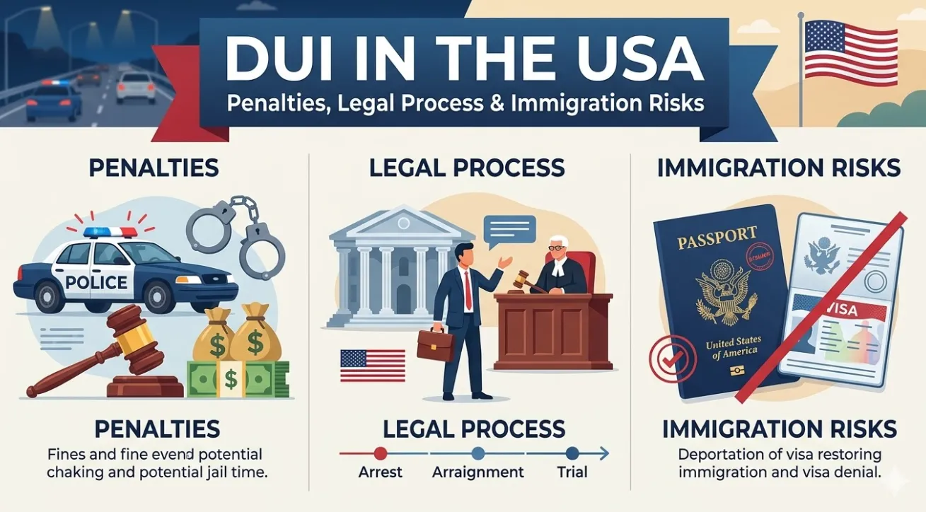 DUI in the USA 2026: Penalties, Legal Process & Immigration Risks