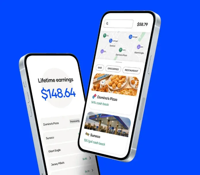 A user claiming a cash back offer at a gas station using the Upside mobile app