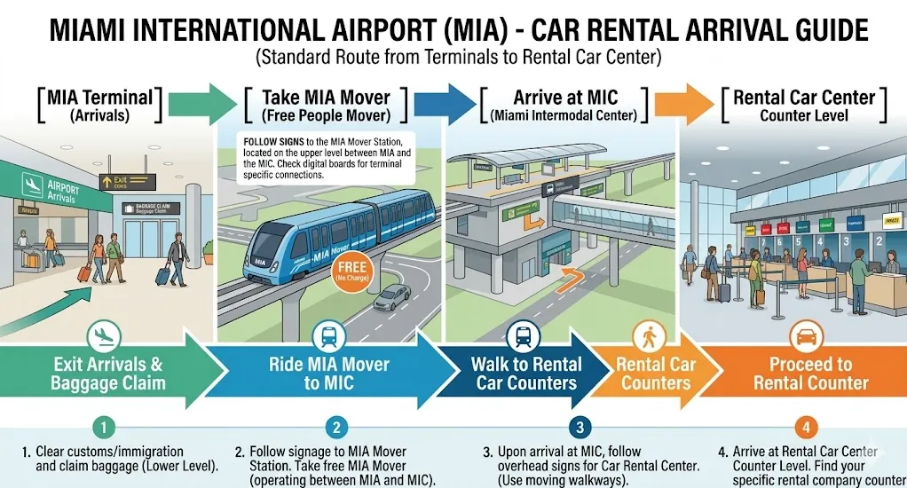Map of the Miami Intermodal Center and Rental Car Center layout