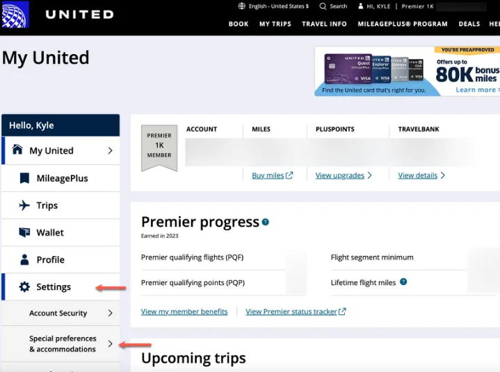 A screenshot of United.com displaying Expert Mode fare classes and PZ upgrade inventory available for booking