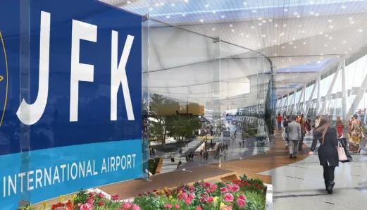 The exterior check in area of John F. Kennedy International Airport in New York