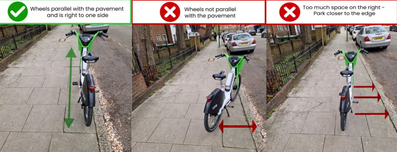 How to park a Lime scooter correctly to take an AI end-of-ride photo