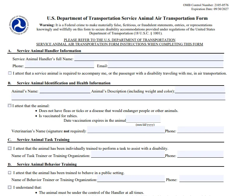 A stack of required pet travel documents including the CDC Dog Import Form receipt and a USDA endorsed International Health Certificate