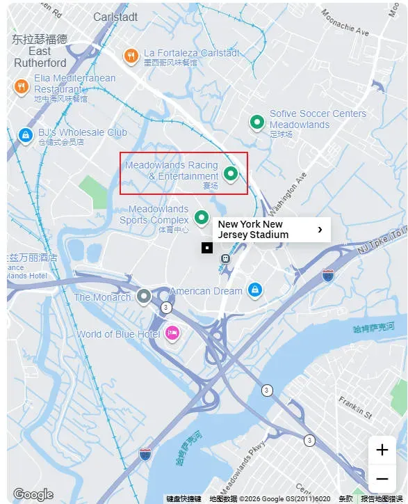 Uber pickup zone and Return Shuttle map at MetLife Stadium
