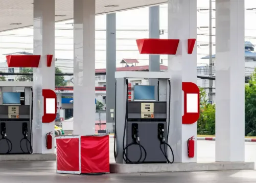 Major brand self-service gas station pump in the United States
